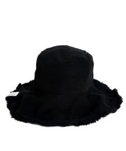 [SLEEPY SLIP] Seasonless REVERSIBLE BLACK BUCKET HAT