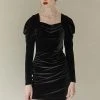 [REMANTIST] FW 21 Drapery Velvet Mini Onepiece (black)
