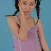 [RAYOUNG] 20SS C Lace Sleeveless T_PURPLE