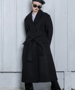 UNORMAL [UNUSUALNORMAL] FW 21 WOOL SLIT POCKET COAT _ BLACK