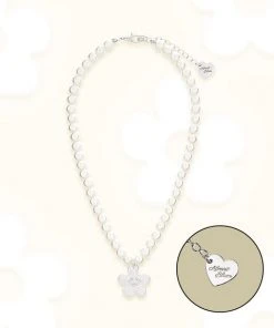 [ALMOSTBLUE] Seasonless SMILE FLOWER PEARL CHOKER