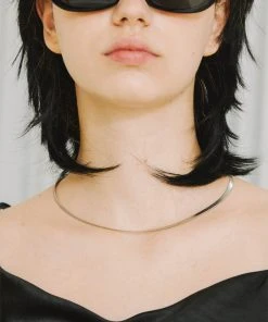 [13MONTH] Seasonless THICK FLAT SNAKE CHAIN NECKLACE (SILVER)