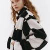 [ROCCI ROCCI] Winter 21 Rose Fleece Highneck Zipup [CHECKERBOARD] Best Sellers