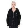 [FEVERTIME] FW 21 21 2-Way Checker HOODIE ZIP-UP - BLACK