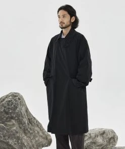 Best Sellers [HAVEOFFDUTY] FW 21 SNAP BELT COAT NPC(BLACK)