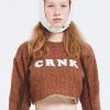 Best Sellers [CRANK] Winter 21 FLEECE LOGO CROP KNITWEAR_CM