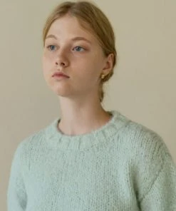 [STEP AROUND] FW 21 [ITALY] FINE ALPACA CROP TOP_MINT Best Sellers