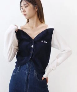 Best Sellers [ACHO] FW 21 Unique Crop Cardigan_Navy