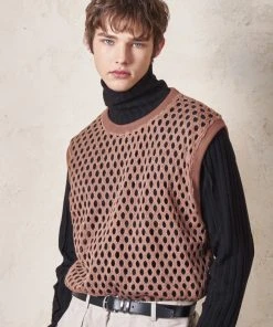 [DWSCOMPANY] Winter 21 Drop Knit Vest (brown)