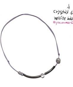 [PINCUNOMARU] Seasonless Crystal White Ball -Silver Bar PURPLE