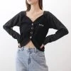 [ACHO] FW 21 Unique Crop Cardigan_Black Best Sellers