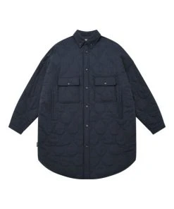 [AJO BY AJO] FW 21 Plain Padded Long Jacket [Navy] Best Sellers