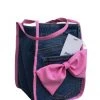 [POPSIZ] Seasonless Denim Upcycled Ribbon Shoulder Bag 002_pink