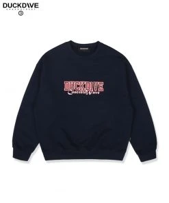 Best Sellers [DUCKDIVE] FW 21 Vintage Crack Logo Sweatshirt Navy