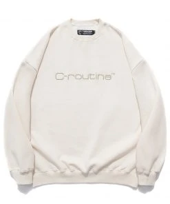 Best Sellers [C ROUTINE] FW 21 C-ROUTINE LOGO CREWNECK-IVORY