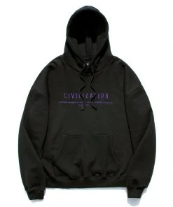 Best Sellers [C ROUTINE] FW 21 CIVILIZATION LOGO HOOD-BLACK