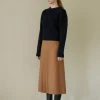 [STEP AROUND] FW 21 FRONT TUCK A-LINE LONG SKIRT_CAMEL Best Sellers