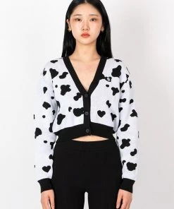 [SPUNKY] FW 21 KNIT CARDIGAN (MILK COW)