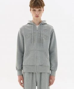 Best Sellers [LECYTO] FW 21 INSIDE-OUT VARSITY HOODIE ZIP-UP_[M.GRAY]