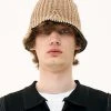 [LECYTO] Seasonless SMOCK PAPER KNIT BUCKET HAT_BEIGE