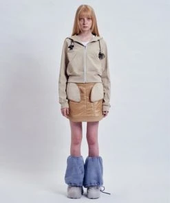 [ODLYWORKSHOP] FW 21 Ecru Horn Toggle Zip Hoodie