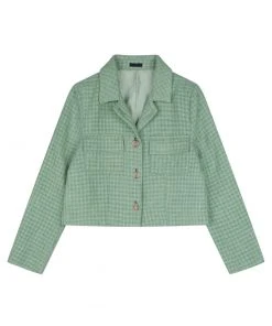 [HARDCORE HAPPINESS] FW 21 Tweed Short Jacket, Yellow Green
