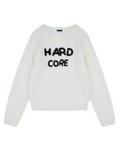Best Sellers [HARDCORE HAPPINESS] FW 21 Hardcore Drawing Embroidered Knit Ivory