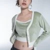 [SETUP EXE] Winter 21 Velvet Crop Cardigan Set [Mint] Best Sellers