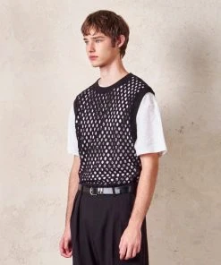 [DWSCOMPANY] Winter 21 Drop Knit Vest (black)