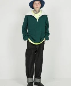 [FM91.02] FW 21 FLEECE COLLAR HALF ZIP CREW_Olive