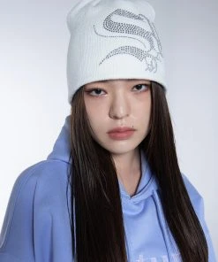 Best Sellers [SETUP EXE] Seasonless Crystal Cubic Logo Beanie [Ivory]