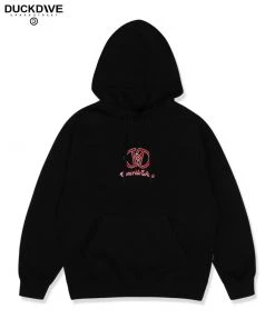 [DUCKDIVE] FW 21 DLink Embroidery Hoodie Black