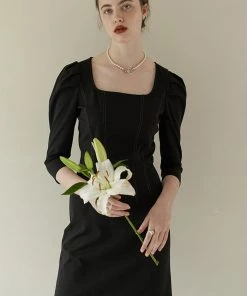 [REMANTIST] FW 21 Jersey Stitch Midi Onepiece (black)