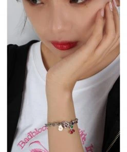 [STEEL EDITION] Seasonless Daisy Mini Cherry Toggle Bar Bracelet