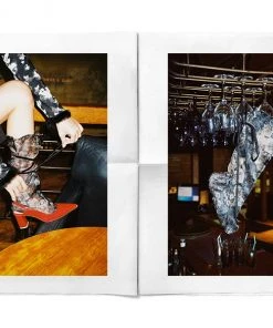 Best Sellers [RURU] Seasonless GLOSSY ROSE KNEE SOCKS [BLACK]