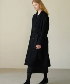 [STEP AROUND] FW 21 HANDMADE OVERSIZED BELT COAT_BLACK Best Sellers