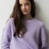 [ROCCI ROCCI] FW 21 Soft Cotton Drop Shoulder Waffle Knitwear LAVENDER