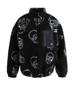 Best Sellers [OY] Winter 21 SKULL LOGO FLEECE JACKET-BLACK