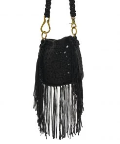 [LECYTO] Seasonless HANDMADE CROCHET FRINGE BAG_[BLACK] Best Sellers