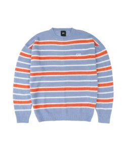 [OY] FW 21 MOHAIR STRIPE KNIT-ORANGE/BLUE