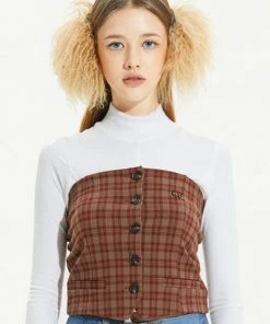 [CRANK] FW 21 CHECK BUSTIER JACKET_BR