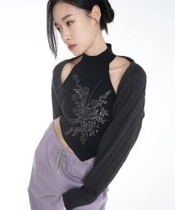 Best Sellers [SETUP EXE] FW 21 Embroidery Top & Bolero CD Set [Black/Charcoal]