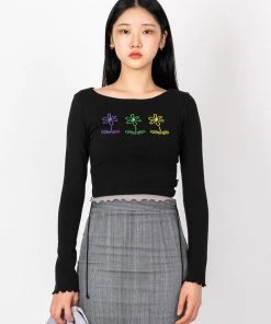 [SPUNKY] FW 21 FLOWER LAYERED T-SHIRT (BLACK) Best Sellers