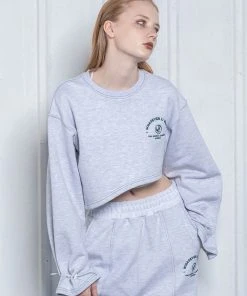 UNORMAL [UNUSUALNORMAL] FW 21 POINT SWEAT SHIRT _ WHITE MELANGE