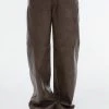 [GIMMETHEYOUNG] FW 21 FAUX LEATHER STRING PANTS / BROWN
