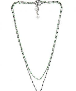 [ANOTHER YOUTH] FW 21 Beads Chain Necklace - Green&black