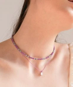 [LOMBRILLANT] Seasonless Fleur Pendant Necklace Set PINK