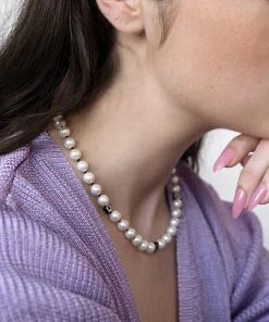 Best Sellers [LOMBRILLANT] Seasonless Fleur Noir Pearl Neckless