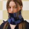 [SAYSRA] Seasonless CHECKER BOARD NECK WARMER, NAVY