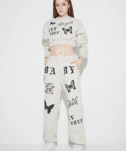 [LUV IS TRUE] Winter 21 GLITTER JOGGER(GRAY)